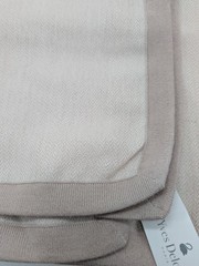 Yves Delorme Visible Beige Throw Blanket Baby Alpaca Border 51″x67″ Gift BOX NEW