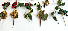 New 4″ Floral Berry Sprays 24 Assorted Gold White 3 Red 1 Green Hobby Lobby Read