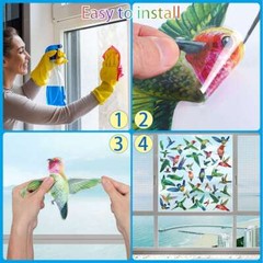 Large Anti Collision Window Decals for Bird Strikes, Stop Birds, 38 Pieces