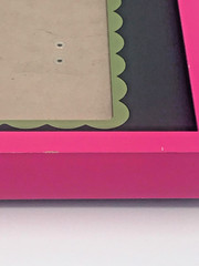 4 x 6 Wooden Photo Frame Double Layer Pink/Black Scallop Design 8 in H 9.5 L