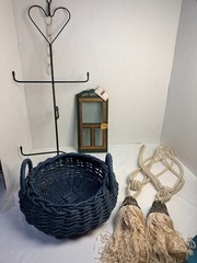 Mixed Kitchen & Home Decor Lot Basket Wall Hook Hanging Decor As-Is