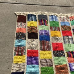Vintage Handmade Crochet Bumpy Granny Square Multi Color 53 x 82 Afghan – Nice!