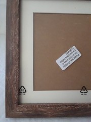 Walnut Colored Wood Frame Tabletop Under Plex Glass – New 8 x 8 in NEW