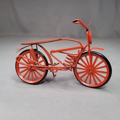 Red Metal Bicycle Sculpture Small Wire Bike Figurine Tabletop Home Shelf Decor