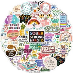 200 PCS Sober Stickers Positive Sobriety Stickers Women Men Adults Teens Vinyl