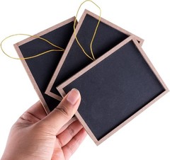 Mini 3″ X 4″ Wooden Frame Rectangle Hanging Chalk Blackboard for Arts & Crafts,