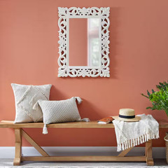 Medium Rectangular White Wood Framed Mirror (24 In. W X 32 In. H)