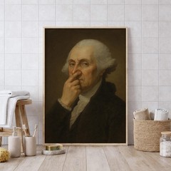 Funny Bathroom George Washington Portrait Printable, 4th of July Poster