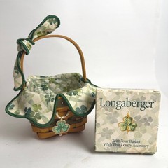Longaberger 1999 St. Patrick’s Day Lots of Luck Basket with Liner and Protector