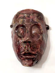 Vintage Hand Crafted Painted Clay Face Mask Model 6″ Art Wall Hanging Decoration