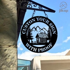 Custom Logo Metal Sign Personalized Laser Cut Unique Shape Business Wall Art