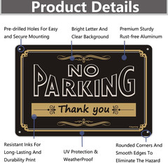 2 Pack No Parking Thank You Signs 12 X 8 Inches Metal Do Not Park Signs Reflecti