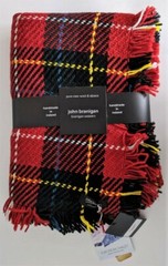 John Branigan Throw Wool & Alpaca Handmade Ireland 50 x 66 O’Shea Tartan Red