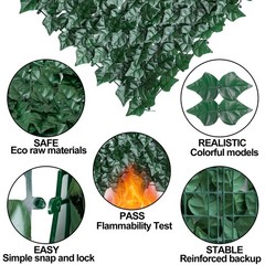 3x1M Artificial Ivy Leaf Faux Plants Hedge Privacy Fence Screen Wall Cover Decor