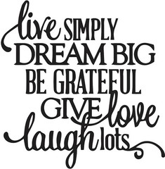 Wall Decal Love Dream Grateful Laugh Interior Vinyl Decor Black gz485