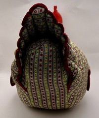 VTG Stuffed Patchwork Rooster Weighted Door Stop 12” X 7” Farmhouse