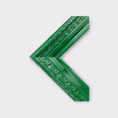 8 X 10 In Stock- Classic wood picture frame, HIGH GLOSS GREEN, ornate frame.