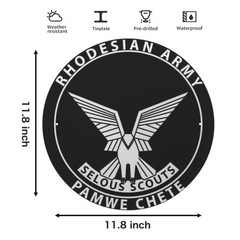 Rhodesian Army Selous Scouts Logo Vintage Style Round Metal Sign 11.8″ FREE SHIP