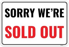 1PC Sold Out Sign, 12 x 8 Inches – Aluminum 12 x 8 inches, Red, White, Black