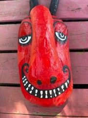 Giant Red Devil Handmade By Susie Paper Mache