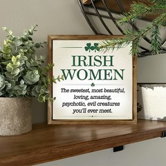 Lucky Irish Decor Wooden Plaque Irish Women Humorous Art For St Patricks Day