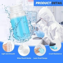 30 Pcs 8oz 250 ml Plastic Sample Bottle Wide Mouth Reagent Bottle Water Sample..