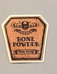 Bone Powder Sticker Vinyl Die Cut Coffin Skull Gothic Apothecary Decal