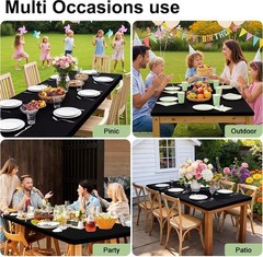 Rectangle Table Cloth, Waterproof Elastic Fitted Tablecloths for 6 Foot Tables,