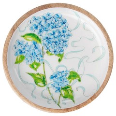 Hydrangea Ribbon Pedestal Platter 4.25″ Tall