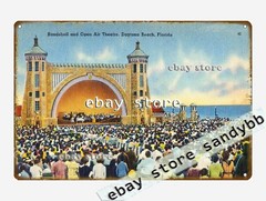 1930-45 Bandshell open-air theatre, Daytona Beach, Florida tin sign