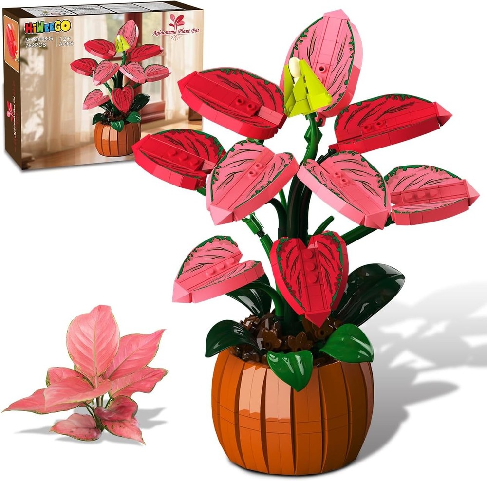 Flowers Botanicals Bonsai Building Set – Artificial Bonsai Potted Plants for Hom