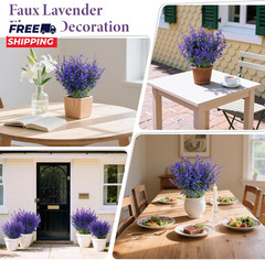 Artificial Lavender Flowers 7 Pcs Artificial Flowers Faux Lavender Plants