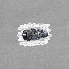 Jet Engine Schematic Sticker | Aviation Decal for Pilots & Engineers #5228
