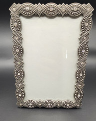 Vintage Collection Rhinestone Embellished Metal Photo Frame 4″ X 6″ Tabletop