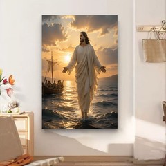 Jesus Christ Walking On Water Canvas Art Religious Wall Decor Custom Photo Gift