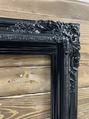 22 x 28In Stock-Traditional compo Xl ornate corners wood frame, HIGH GLOSS BLACK