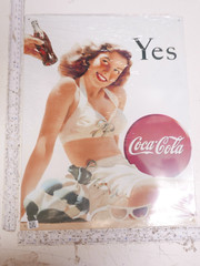 New Say Yes To Coca Cola Decorative Metal Tin Sign Made in the USA Coke Beach