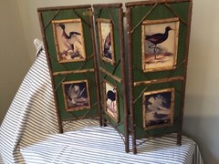 Vintage Rustic TWIG FOLDING TABLETOP SCREEN 24.5 x22.5 shabby Cabin Farmhouse