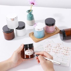 Ekkovla 24 Pack 4 Oz Frosted Glass Jars Lids Round Empty Cosmetic Containers
