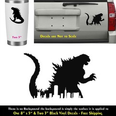Godzilla New York City Skyline One 8″ Black Decal Vehicle Any Flat Surface