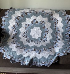 Handmade Crocheted Afghan – Round Chevron