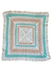 Handmade Crotchet Throw Baby Blanket Granny Square Vintage Unisex