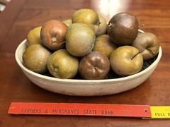 Vintage Realistic Faux Apple Centerpiece Arrangement Golden Russet Fruit Display