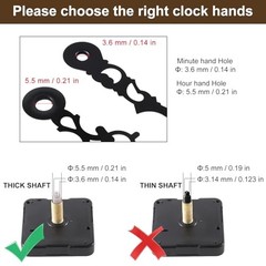 EMOON 2-Pack Quartz Clock Movement Replacement, Total Shaft Length 20MM+23MM