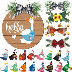 Interchangeable Seasonal Welcome Sign with Wreaths and Icons for Front Door Deco