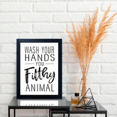 Bathroom Quotes Wall Decor, Black and White Bathroom Wall Art, Toilet Decor Sign