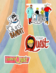 Johnny Quest Retro Cartoon 4pc Sticker Pack