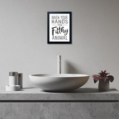 Bathroom Quotes Wall Decor, Black and White Bathroom Wall Art, Toilet Decor Sign
