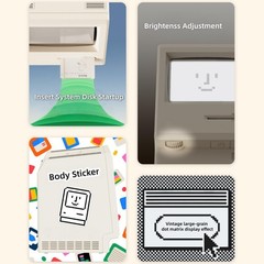 Maclock Retro Pixel Alarm Clock, 1984 Computer-Inspired USB Desk Clock with P…