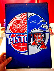 Detroit Sports Logo 12×18 inch metal poster.